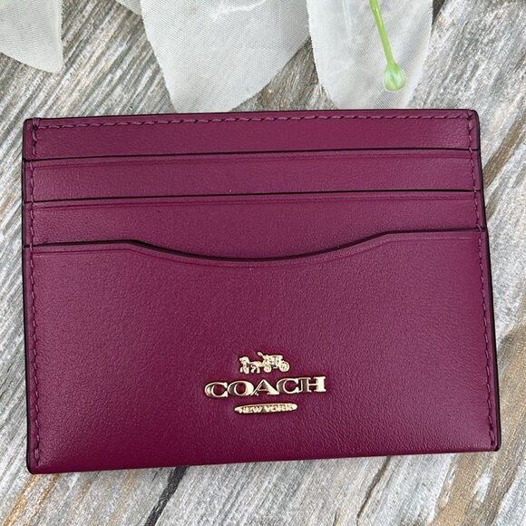 Coach Slim Id Card Case Bow Print Wallet Bag Purse - Picture 4 of 8